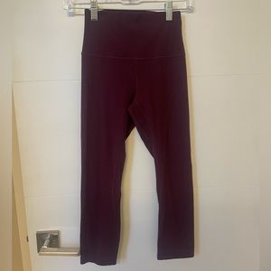 Lululemon maroon align cropped leggings. Size 4. Worn once.